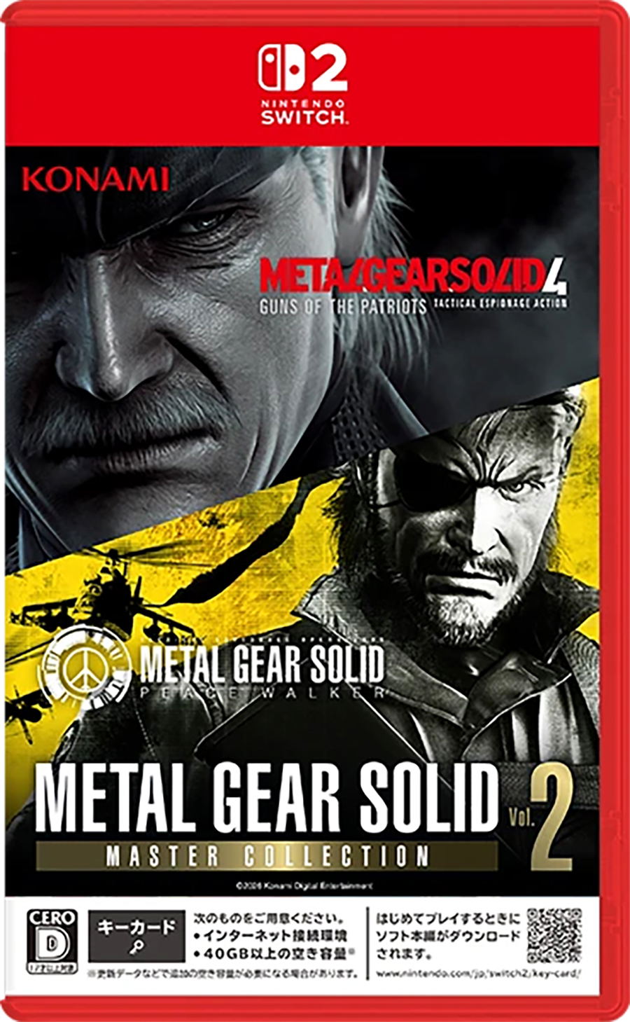 Metal Gear Solid: Master Collection Vol. 2 (Multi-Language) Game Key Cart for Nintendo Switch 2