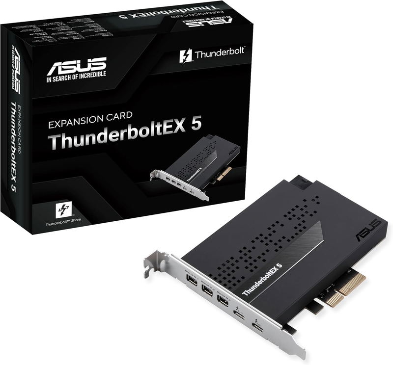 ASUS Thunderbolt EX 5 Expansion Card: Dual Thunderbolt 5 USB‑C ports, DisplayPort 2.1, PCIe 4.0 x4 Interface image 1