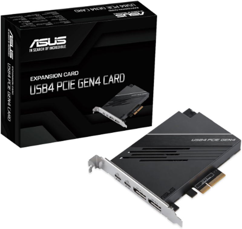 ASUS USB4 PCIe Gen4 Card, dual USB4 ports (USB-C) ports, DisplayPort 1.4, PCIe 4.0 x4 interface image 1