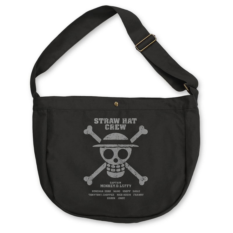 One Piece - Straw Hat Crew Newspaper Bag (Black) image 1