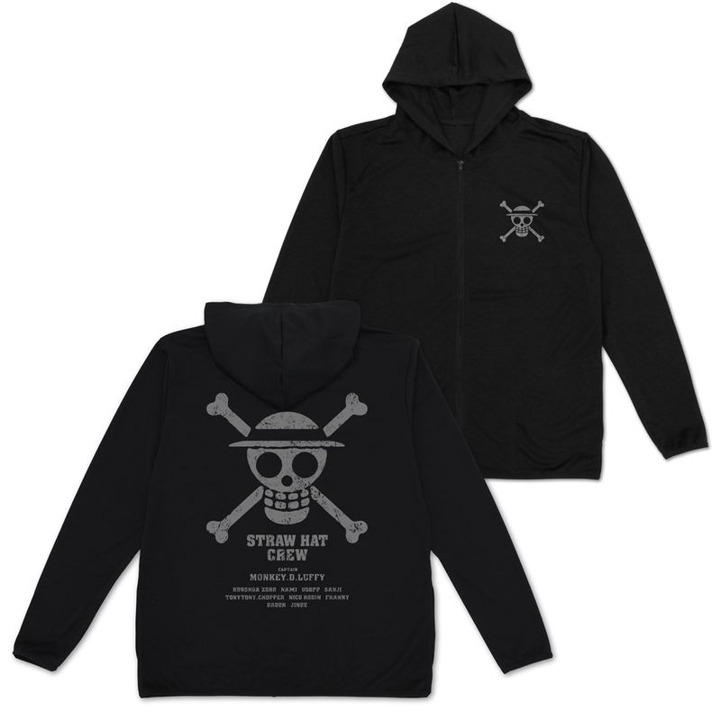 One Piece - Straw Hat Crew Thin Dry Hoodie Ver.2.0 (Black | Size XXL) image 1
