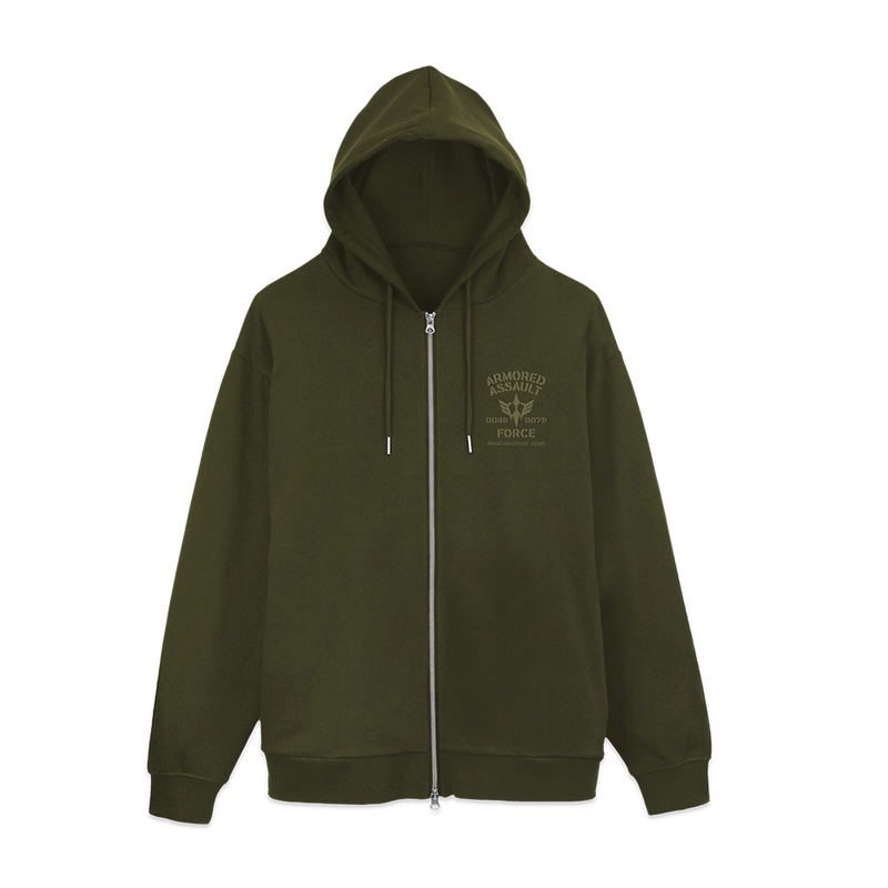 Mobile Suit Gundam - Principality Of Zeon Mobile Assault Force Zip Hoodie (Moss | Size XL) image 2