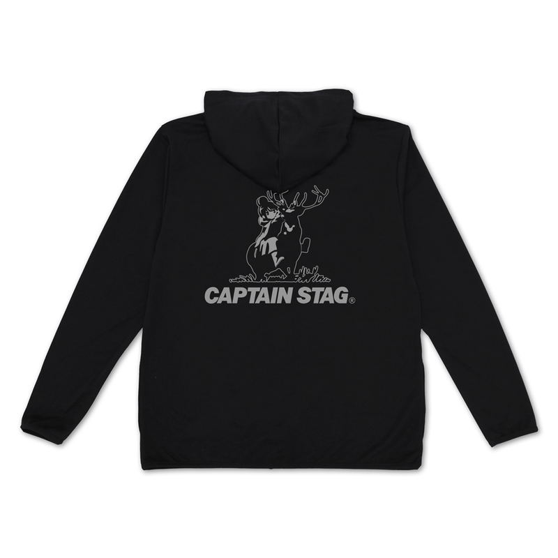 Yuru Camp x Captain Stag Thin Dry Hoodie (Black | Size M) image 1