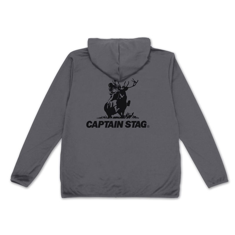 Yuru Camp x Captain Stag Thin Dry Hoodie (Gray | Size XXL) image 1