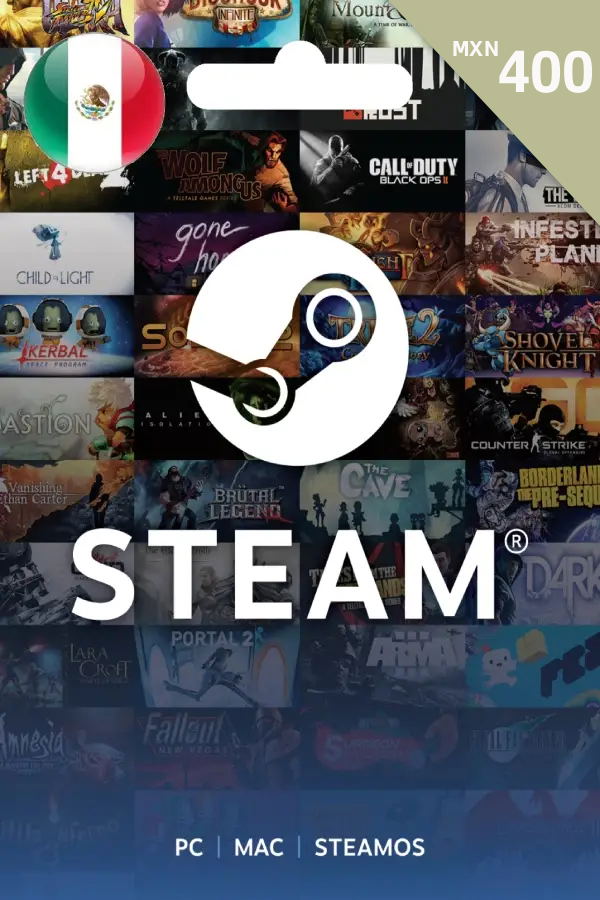 Steam Gift Card (MXN 400 | For Mexico Currency Only) STEAM digital — Import Game Deal