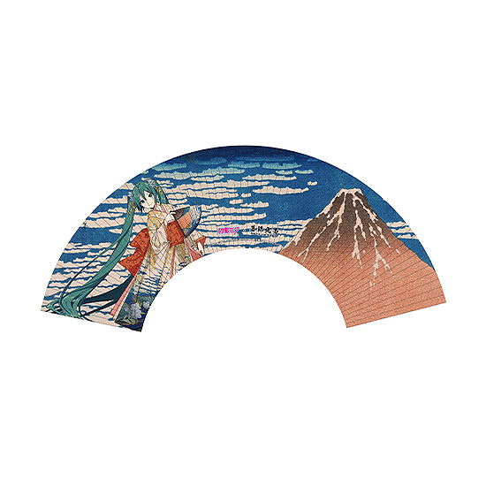 Hokusai Katsushika x Hatsune Miku by iXima Hand Fan Fine Wind, Clear Morning (Re-run) image 1
