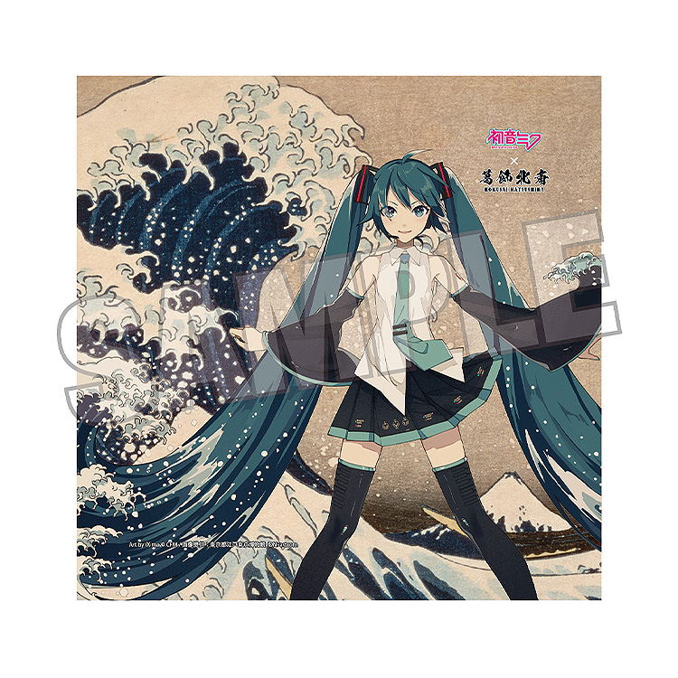 Hokusai Katsushika x Hatsune Miku by iXima Hand Towel The Great