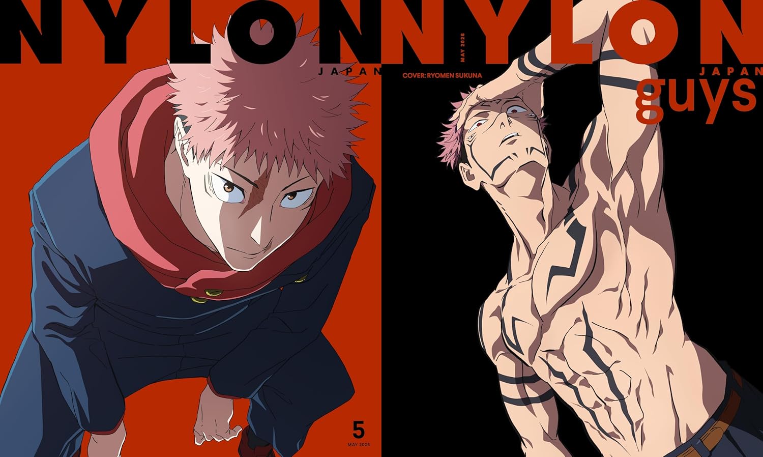 Nylon Japan May 2026 Special Issue Jujutsu Kaisen Edition (Cover:  Itadori Yuji and Ryomen Sukuna)