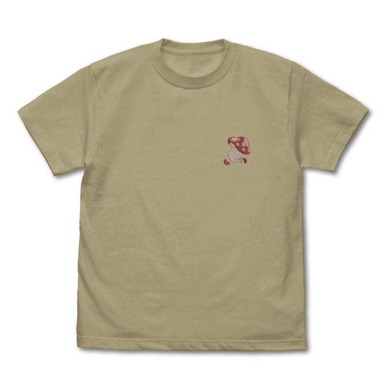 Delicious In Dungeon - Walking Mushroom One-Point Embroidery T-shirt (Sand Khaki | Size M) image 1