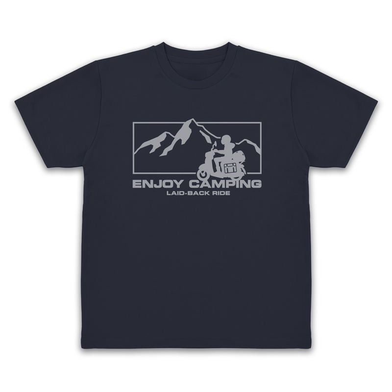 Yuru Camp Season 3 - Silhouette Bike Shima Rin Dry T-shirt (Navy | Size XL) image 1