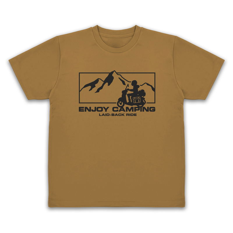 Yuru Camp Season 3 - Silhouette Bike Shima Rin Dry T-shirt (Coyote | Size S) image 1