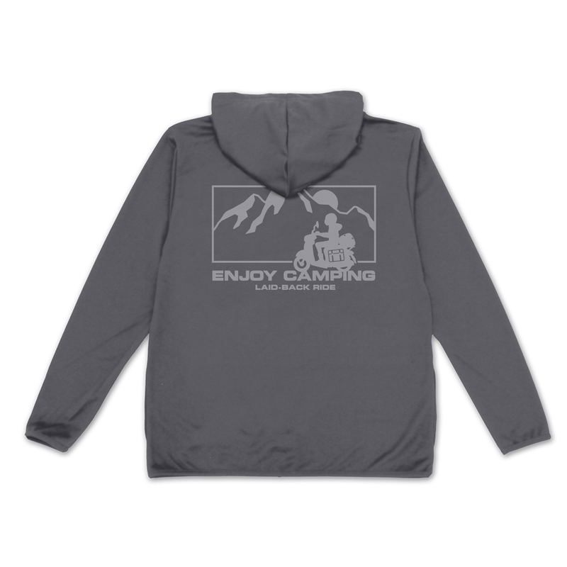 Yuru Camp Season 3 - Silhouette Bike Shima Rin Thin Dry Hoodie (Gray | Size XL) image 1
