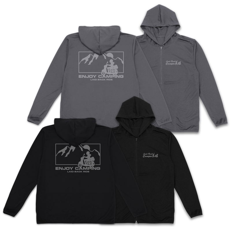 Yuru Camp Season 3 - Silhouette Bike Shima Rin Thin Dry Hoodie (Gray | Size XL) image 3