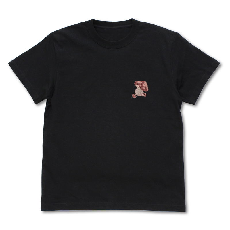 Delicious In Dungeon - Walking Mushroom One-Point Embroidery T-shirt (Black | Size S) image 1