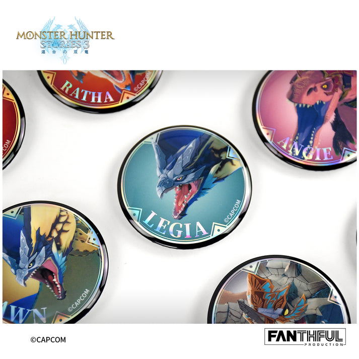 Monster Hunter Stories 3 Twisted Reflection Monsties Tin Badge (Set of 10 Pieces) image 4