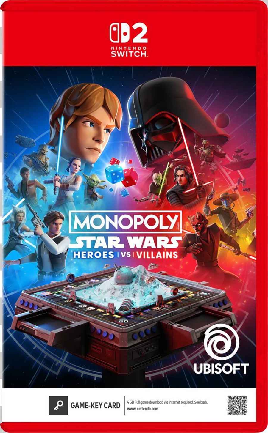 Monopoly: Star Wars Heroes vs. Villains Game Key Cart (Cover - English) for Nintendo Switch 2