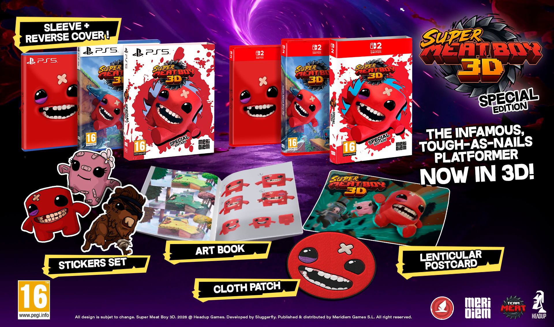 Super Meat Boy 3D [Special Edition] Game Cart for Nintendo Switch 2