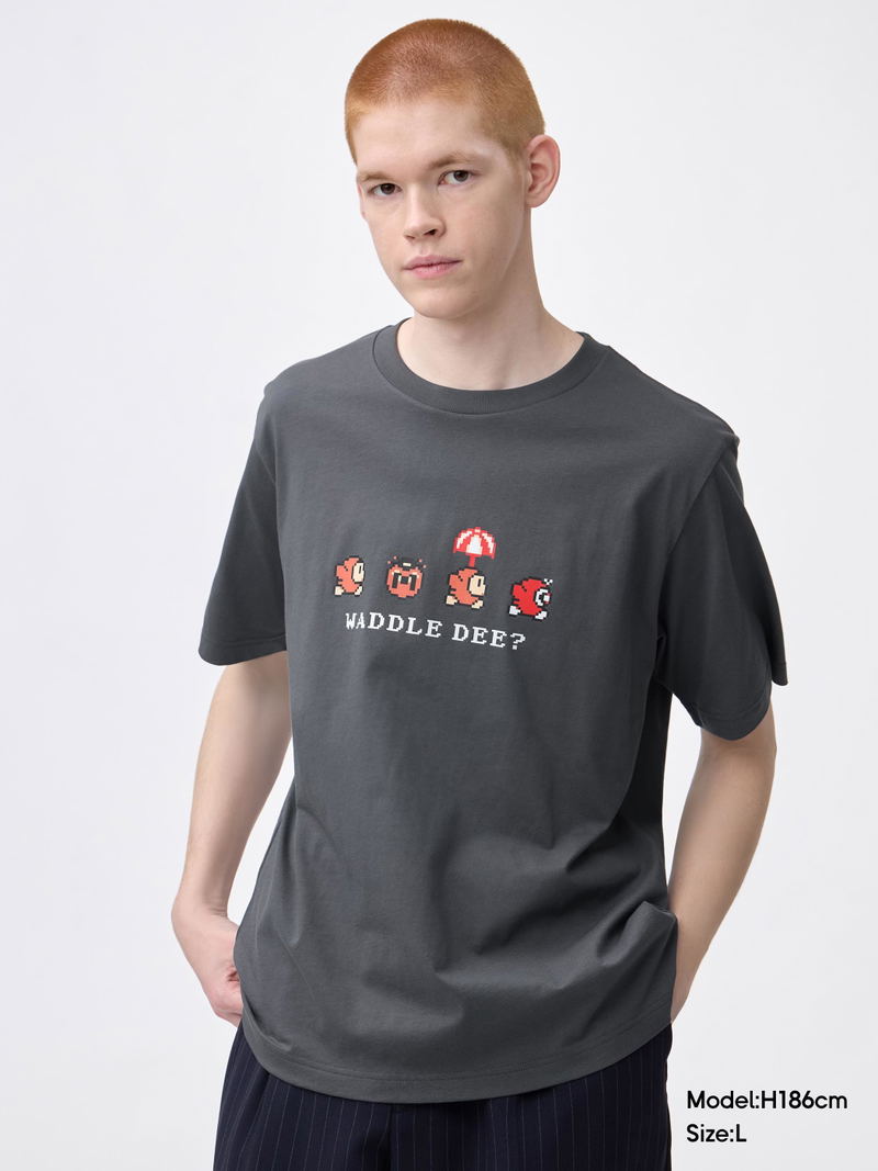 GU Kirby Graphic T-shirt (Gray | Size XS) image 4