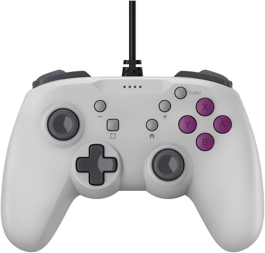 CYBER ・ Retro Style Gamepad 4B Wired Type for Nintendo Switch / Nintendo Switch 2 [Retro Gray] for Windows, Nintendo Switch, Nintendo Switch 2