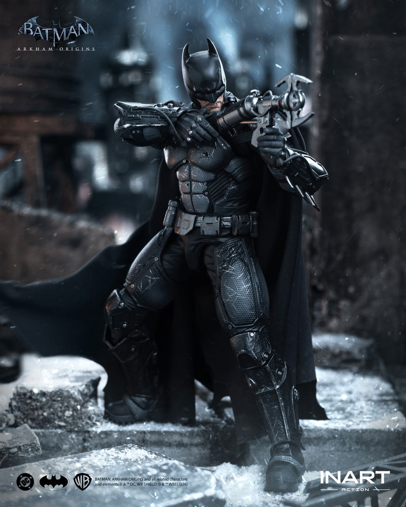 Batman Arkham Origins 1/12 Scale Action Figure: Batman (Batman: Arkham Origins) Battle Damaged Ver. image 13