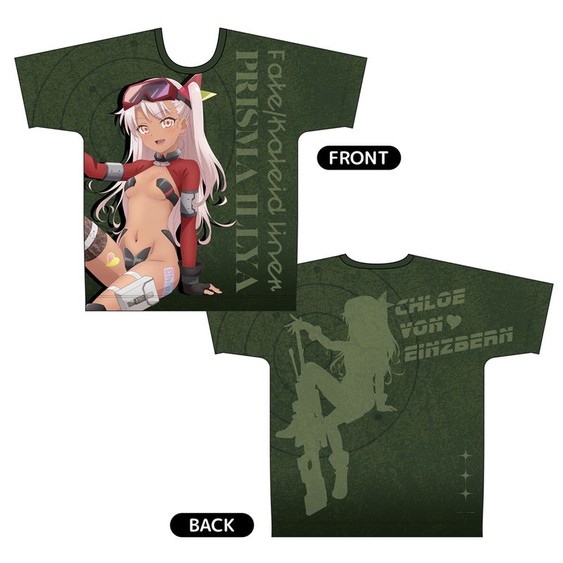 Fate/kaleid Liner Prisma Illya: Licht - The Nameless Girl Original Illustration Full Graphic T-shirt Chloe / Military (Size XL) image 1