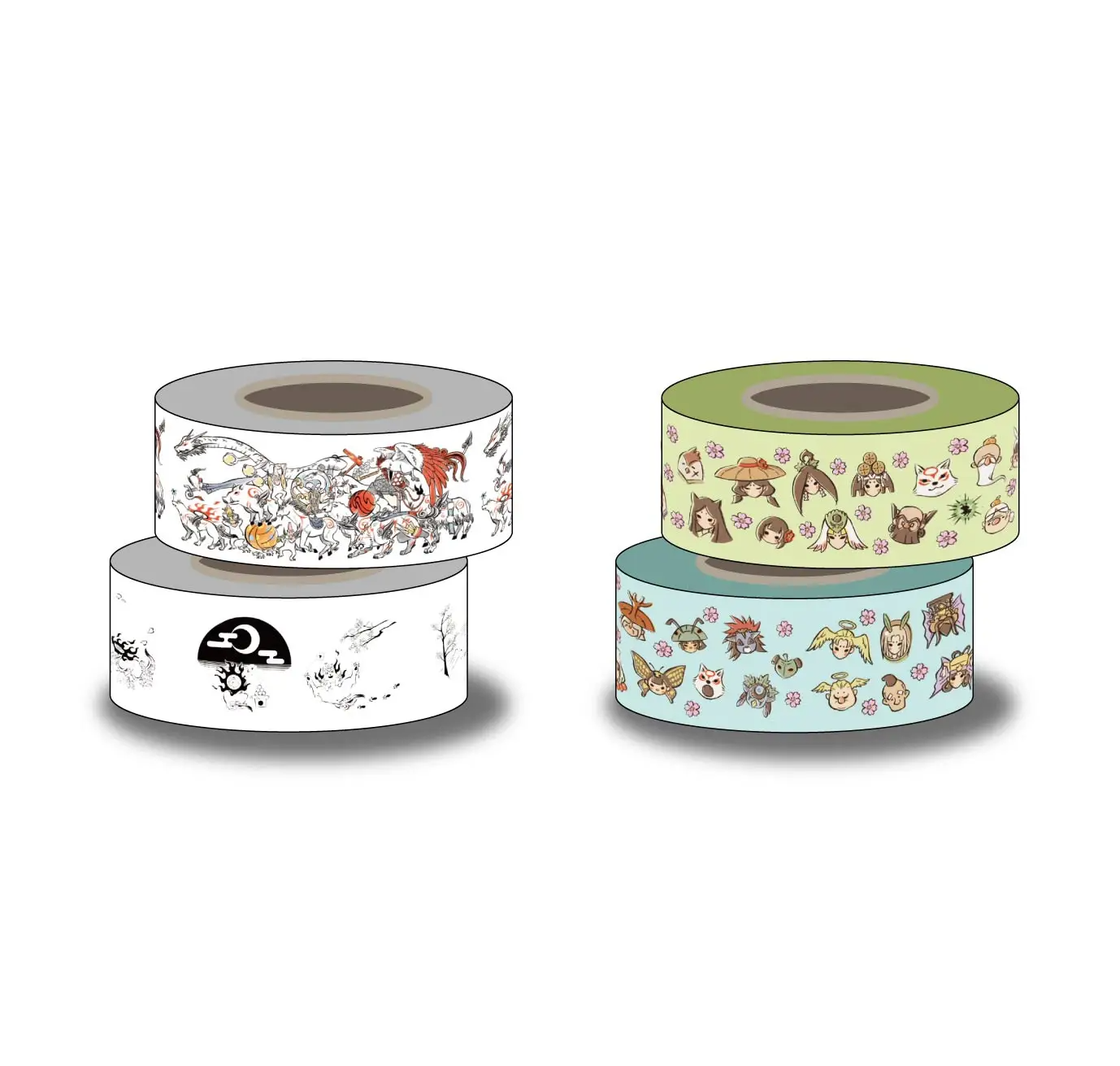 Okami 20th Anniversary Reprint Art Project Masking Tape Set -From Okami 10th &amp; 12th Anniversaries-
