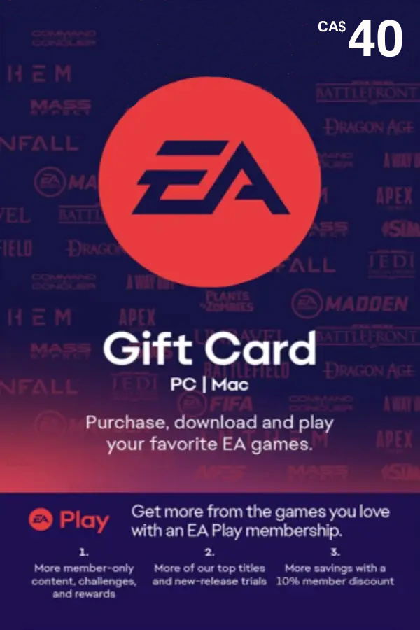 EA Gift Card 40 CAD | Canada Account Only <span class="ext ext_digital">digital</span> image 1