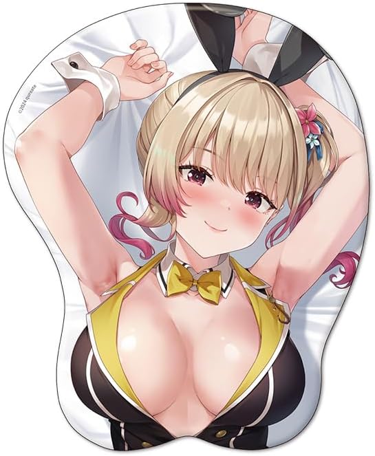 Bunny Garden Original Illustration Oppai Mouse Pad [Rin] image 1