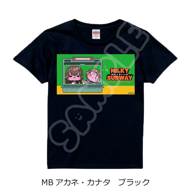 Milky Subway The Galactic Limited Express T-shirt (Mochocho) MB Akane & Kanata (Black | Size XL) image 1