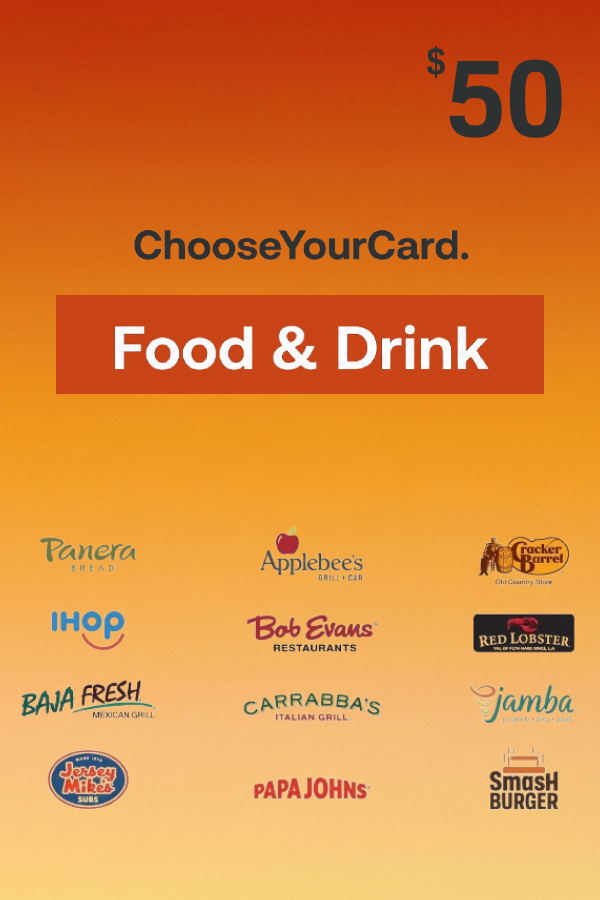 ChooseYourCard Food & Drink Gift Card 50 USD | US Account <span class="ext ext_digital">digital</span> image 1