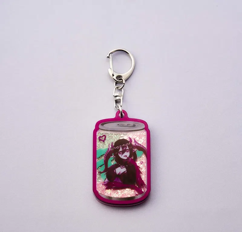Final Fantasy XIV Energy Drink Glitter Key Chain Wind-up Succubus image 1