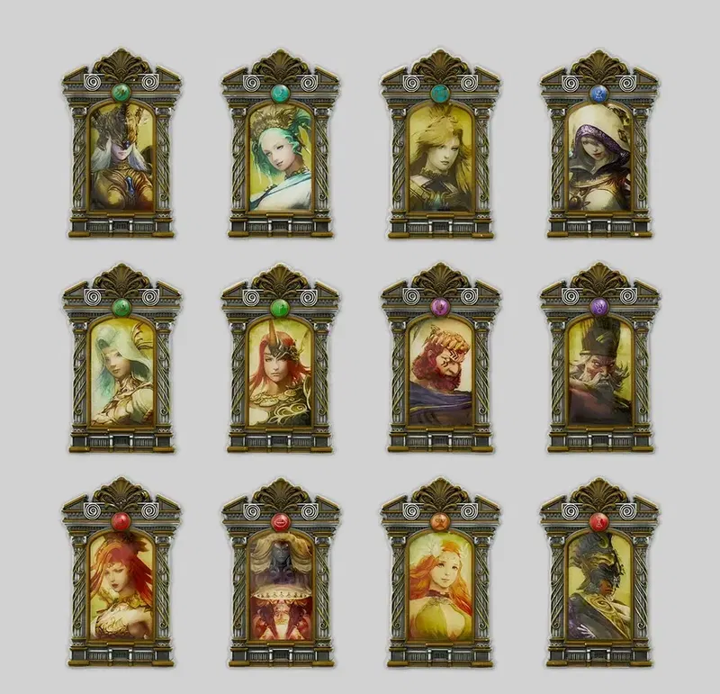 Final Fantasy XIV Framed Portrait Magnets Eorzea The Twelve (Set of 12 Pieces) image 1