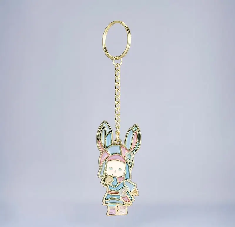 Final Fantasy XIV Stained Glass Style Key Chain Loporrit image 1
