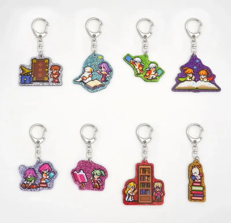 Final Fantasy Pixel Remaster Book Characters Glitter Acrylic Key Chain Collection (Set of 8 Pieces) image 1
