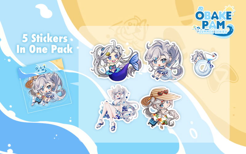 Obake Pam Summer Series Sticker Set image 1