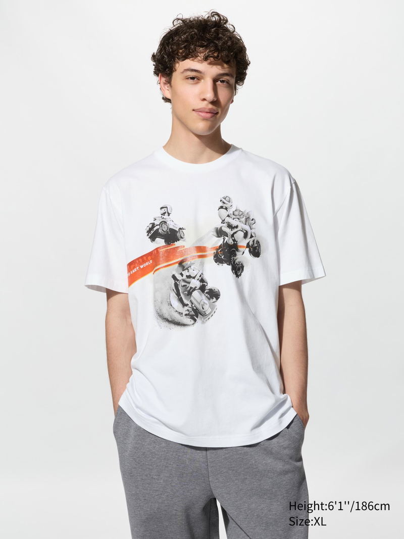 UT Mario Kart World Graphic T-shirt (White/Black | Size XL) image 4