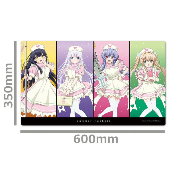 Summer Pockets Character Rubber Mat Shiroha & Ao & Kamome & Tsumugi Nurse Maid Ver. Original Illustration image 3