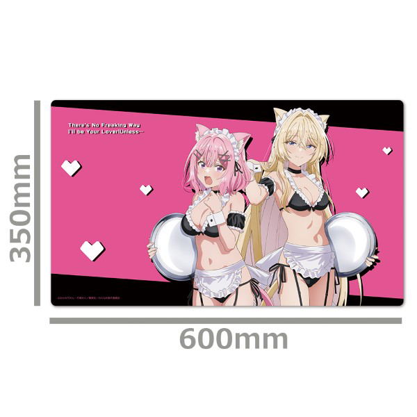 There's No Freaking Way I'll be Your Lover! Unless... Character Rubber Mat Renako & Mai Cat Ears Swimwear Maid Ver. Original Illustration image 3