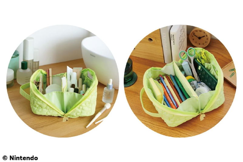 Animal Crossing: New Horizons 180-Degree Opening Leaf Pattern Quilted Large Capacity Pouch Special Book image 4