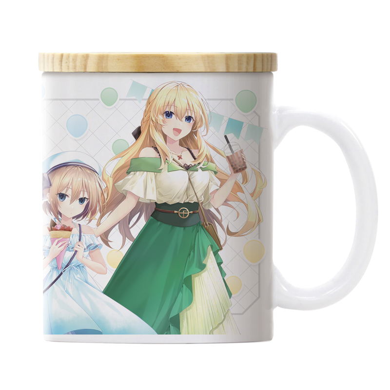 Hyperdimension Neptunia - New Illustration Full Color Mug With Lid Sweets Time Ver. image 2