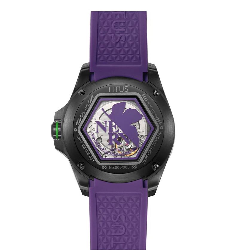 Solvil Et Titus x Evangelion [Eva-01] Limited Edition Multi-function Automatic Silicone Watch W06-03426-001 image 3