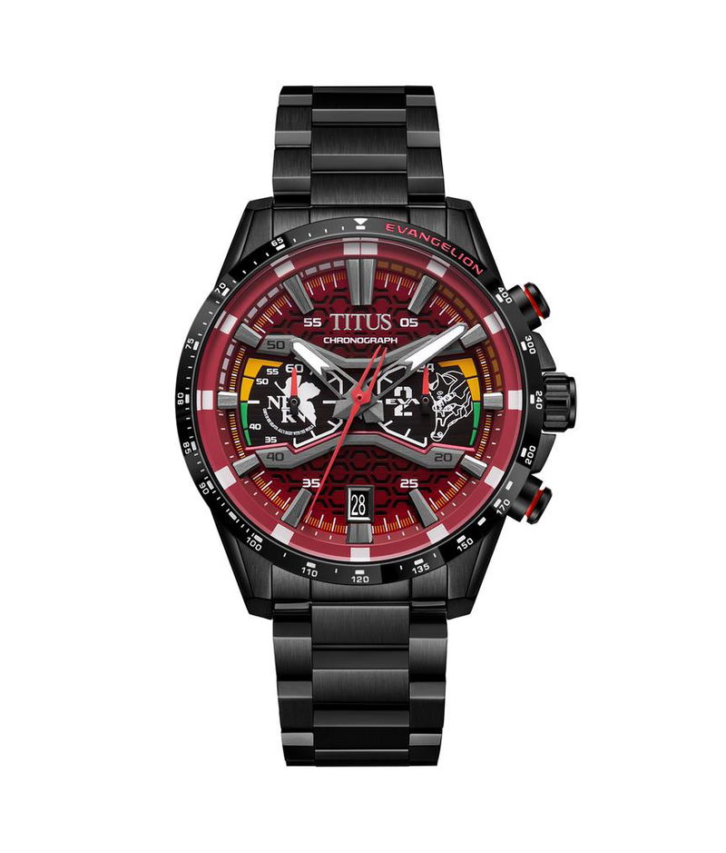 Solvil Et Titus x Evangelion [Eva-02] Limited Edition Chronograph Quartz Stainless Steel Watch W06-03427-002 image 1