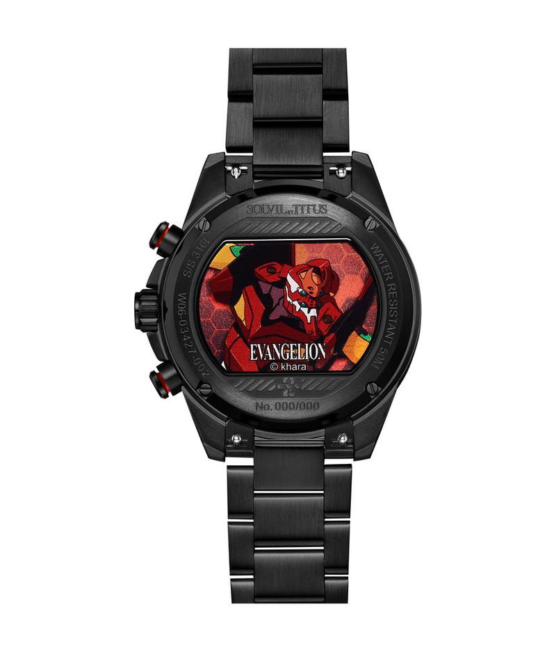 Solvil Et Titus x Evangelion [Eva-02] Limited Edition Chronograph Quartz Stainless Steel Watch W06-03427-002 image 3