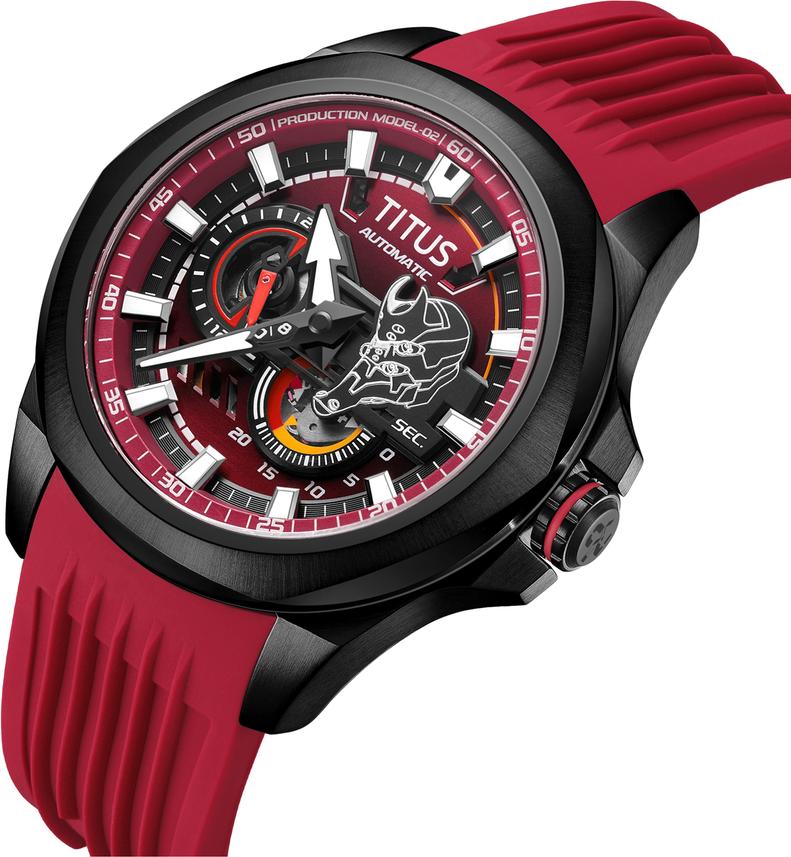 Solvil Et Titus x Evangelion [Eva-02] Limited Edition Multi-function Automatic Silicone Watch W06-03426-002 image 2