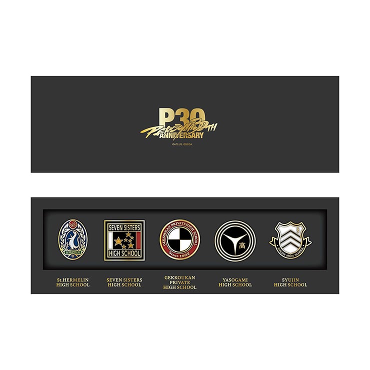 Persona 30th Anniversary School Emblem Pin Badge Set image 1