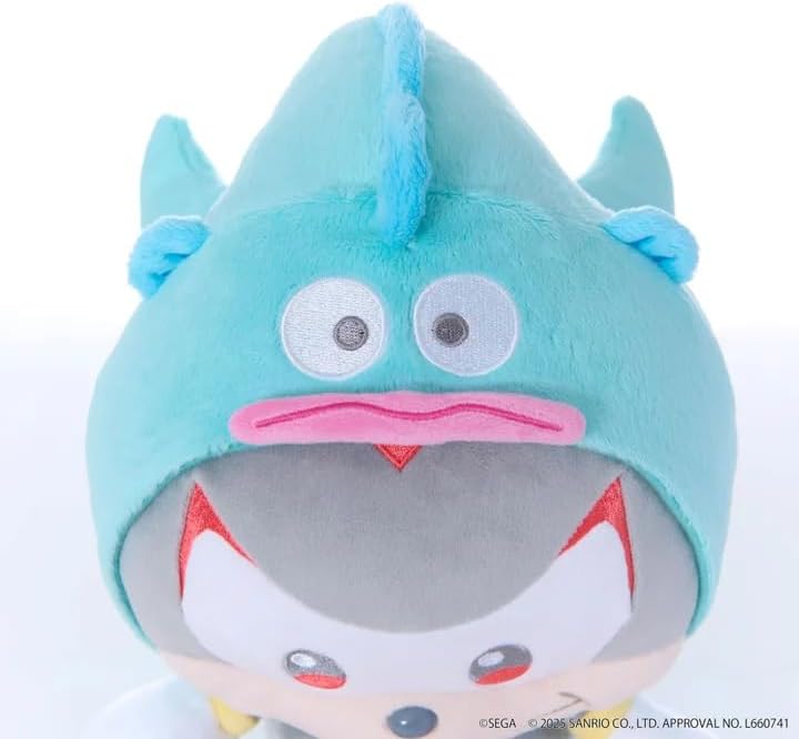 Sonic & Friends Sanrio Characters Plush Dr. Eggman x Hangyodon (M) image 2