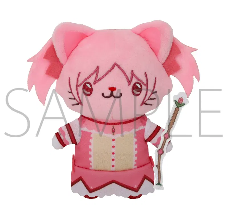 Puella Magi Madoka Magica WithCAT Plush Key Chain Plus With Eye Mask Kaname Madoka image 1
