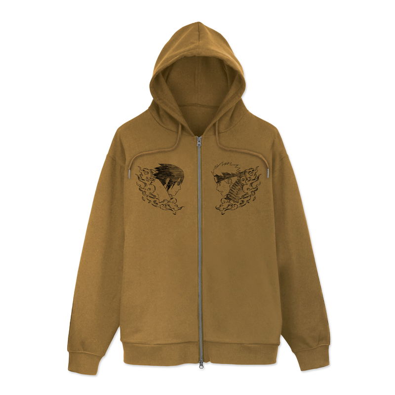 Naruto Shippuden - Naruto & Sasuke Zip Hoodie (Coyote | Size XL) image 1
