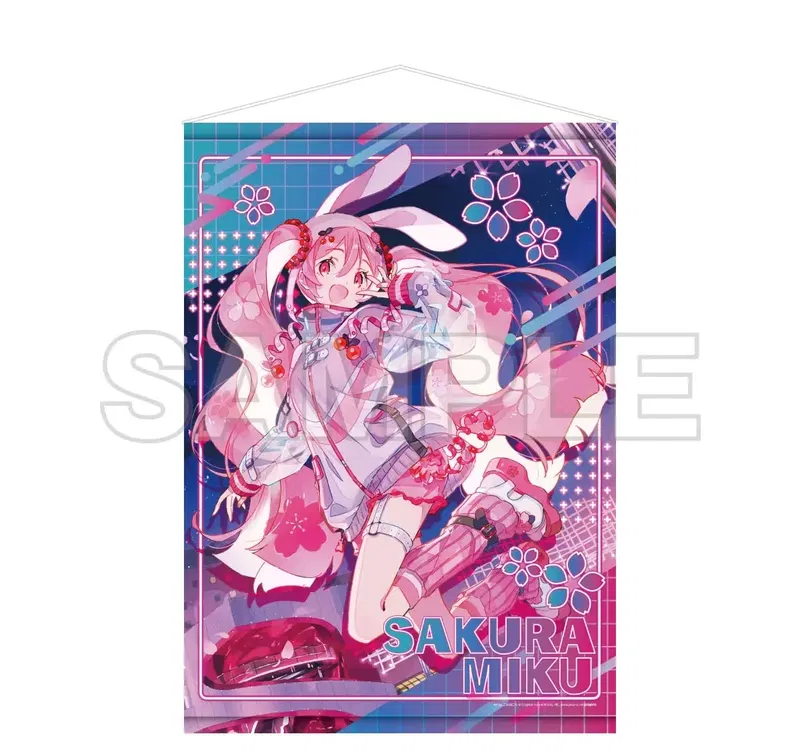 Sakura Miku x Shibuya Sakura Stage B2 Tapestry Art by Cona Nitanda image 1