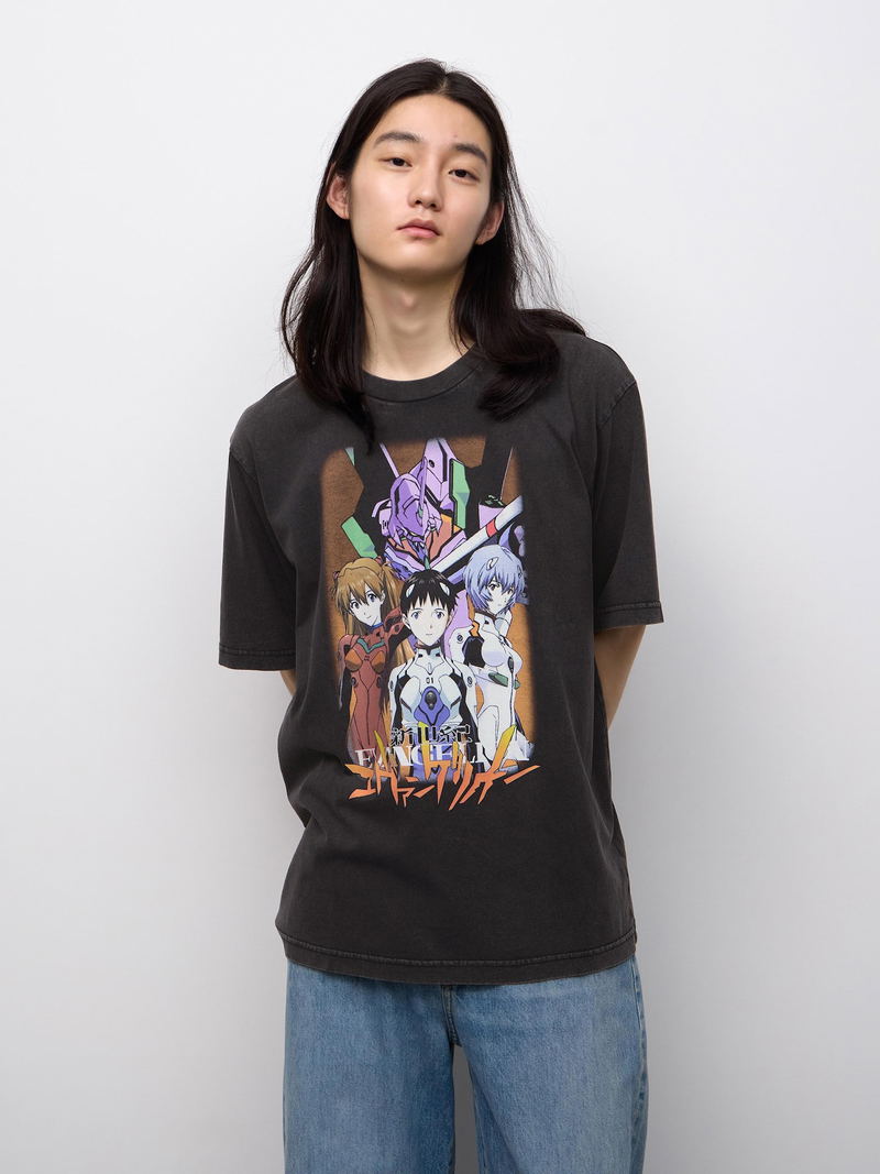 GU Evangelion Washed T-shirt (Dark Gray | Size L) image 8